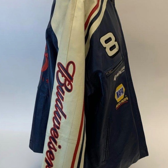 Vtg Dale Earnhardt Jr Wilsons Leather Jacket XL Large Chase Budweiser NASCAR - Picture 4 of 7